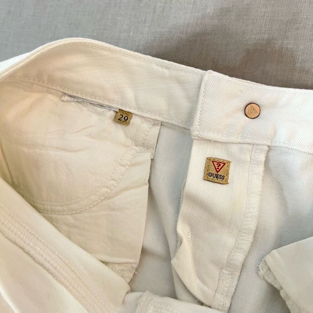 Guess Brittney White Skinny Cropped Ankle Zip Jeans Size 29 - Picture 11 of 14